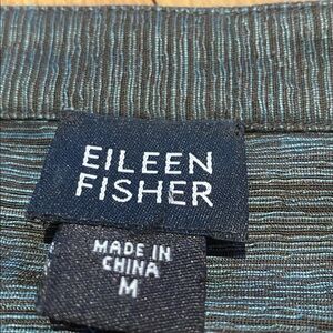 Eileen Fisher Silk Linen Blade Collar Lagenlook Arty Minimalist Blouse Medium